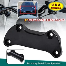 Black 1" Handlebar Riser Top Clamp For Harley Road Glide Dyna Sportster Softail