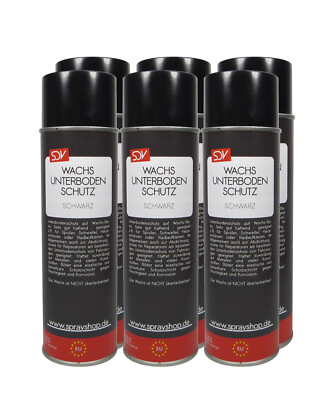 UNTERBODENSCHUTZ WACHS 6x 500ml UBS SCHWARZ KORROSIONSSCHUTZWACHS WACHS UBS