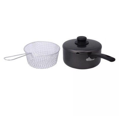Antihaftbeschichtet Chip Bratpfanne Fettkorb mit Deckel Set Bratpfanne Aluminium