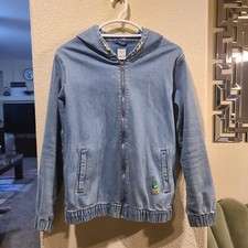 Zara Blue Denim Hoodie Jacket With Side Pockets Size 13-14