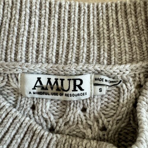 Maglione Amur Ulla frange beige maglia cavo lana merino girocollo donna taglia S - Foto 15 di 17