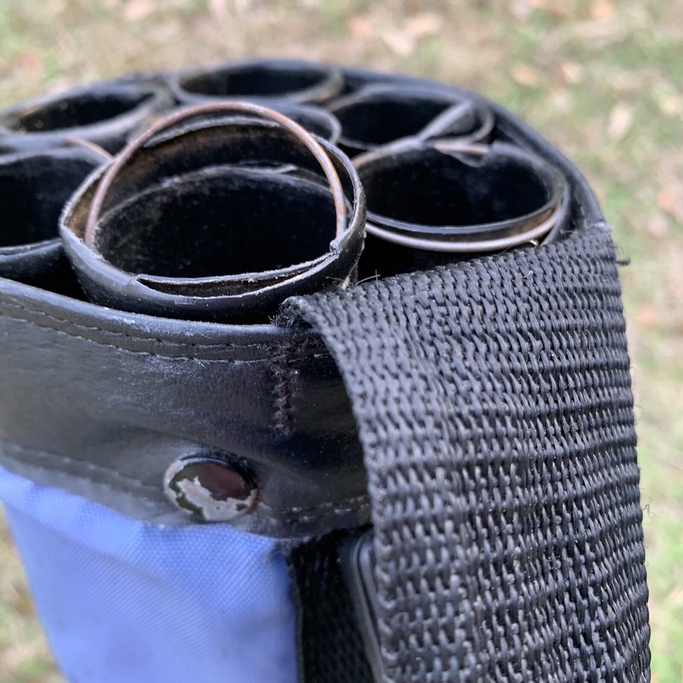 Sunday Golf Bag Vintage Nylon 4” Faded Blue Holds 7 Clubs (Tubes