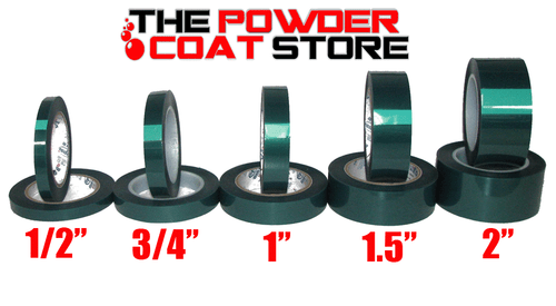 1 Inch x 72 yds - High Temperature Polyester Green Masking Tape for Powder Coat - Picture 2 of 2