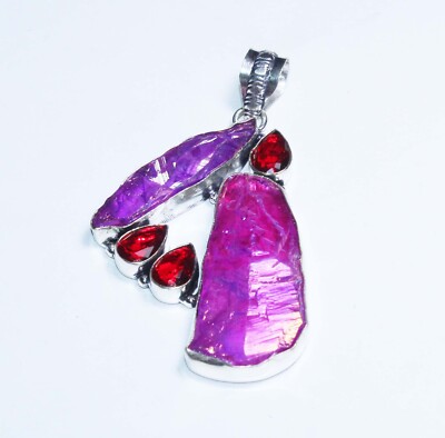 Sun Shine Druzy Garnet Handmade Gemstone Pendant Jewelry Pendant Size 3 Inches