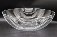 Large Carlo Moretti Signed Crystal Bowl, Clear, Rare
