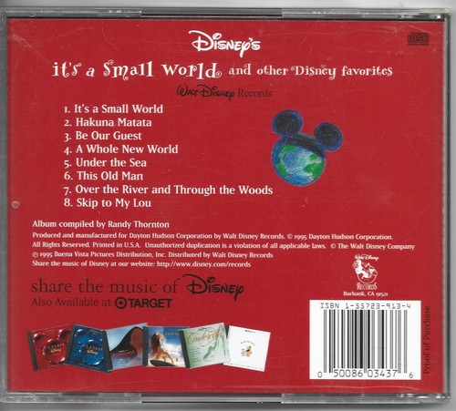 DISNEY'S IT'S A SMALL WORLD AND OTHER DISNEY FAVORITES - DISNEYLAND CHORUS, ERNI - Bild 2 von 2