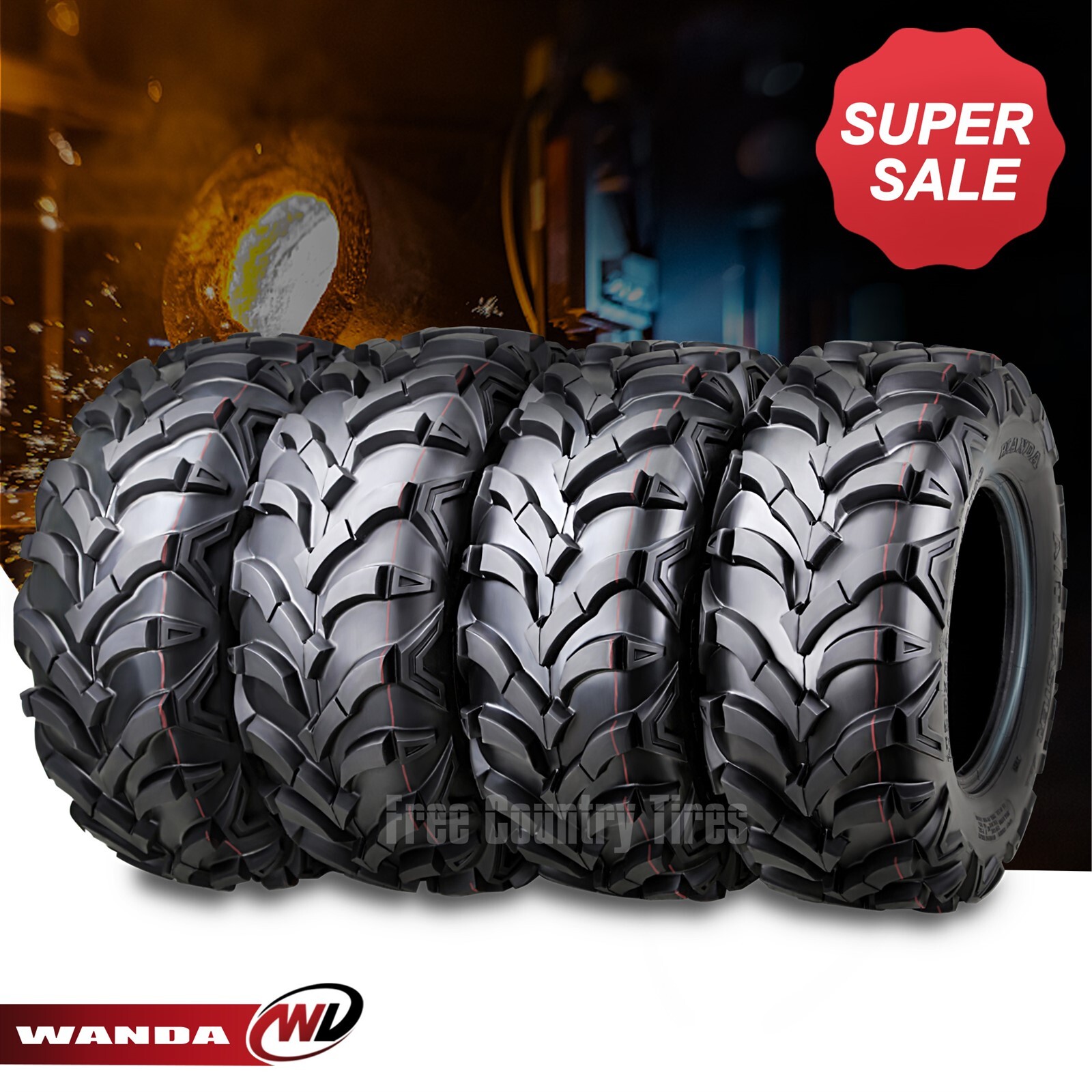 P341 25x8x12 25x10x12 Atv Tires Full Set Of 4 WANDA P341 ATV/UTV Tires ...