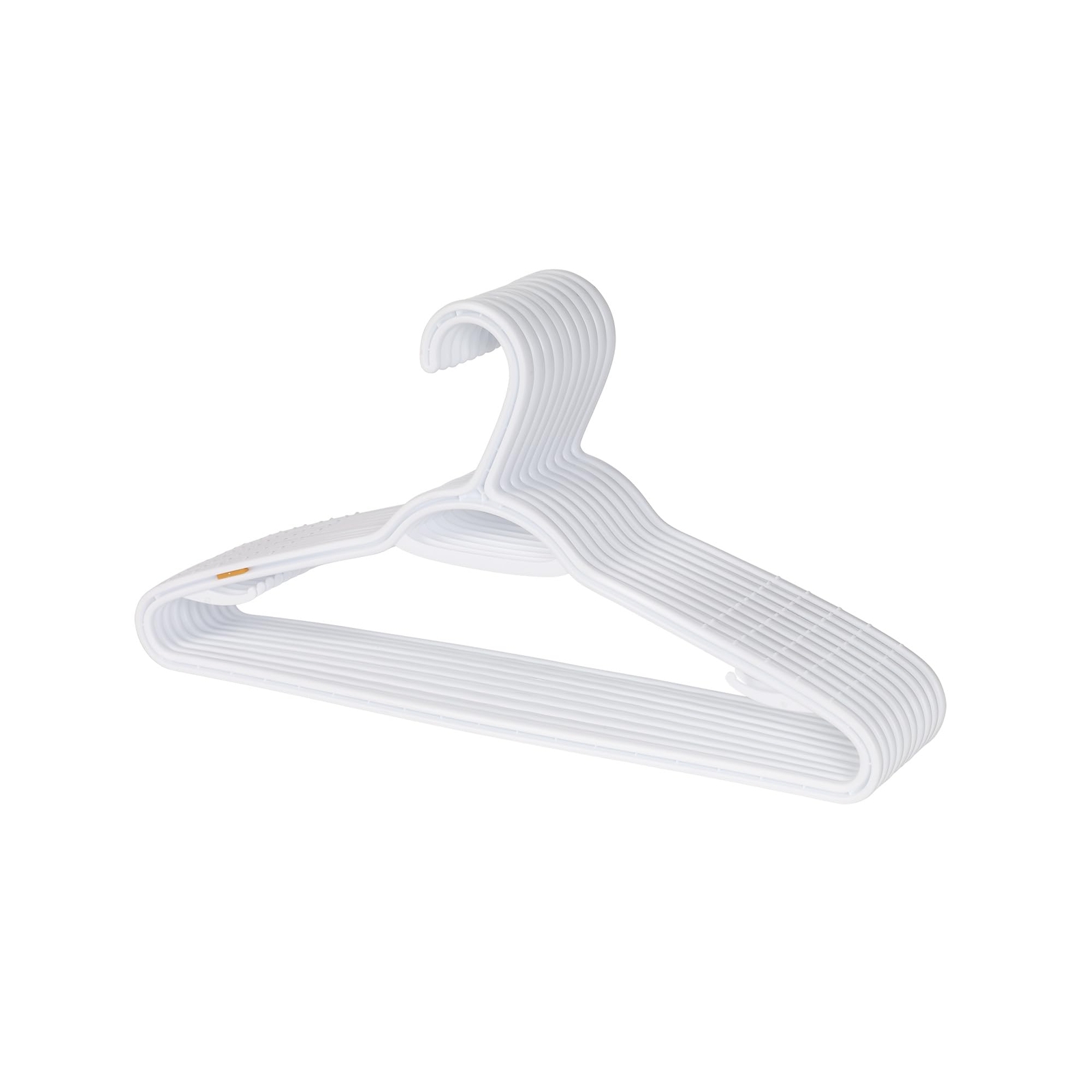 Neatfreak 10 Slim White Plastic Clothes Hangers with Hooks and Pants Bar
