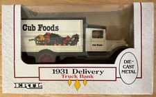 New Coin Bank Delivery Truck Cubs Foods Ertl Die Cast 1931 Vintage