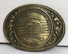 Vintage 2003 Belt Buckle - North American Hunting Club 25th Anniversary 1001314