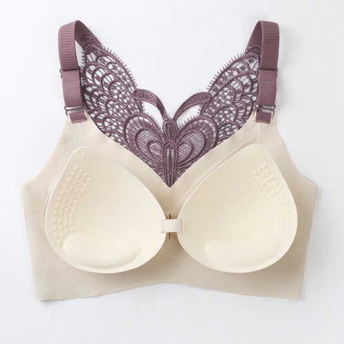 Women's Lace Butterfly Bralette Vest Bras Seamless Wireless Padded Underwear - Picture 18 of 28