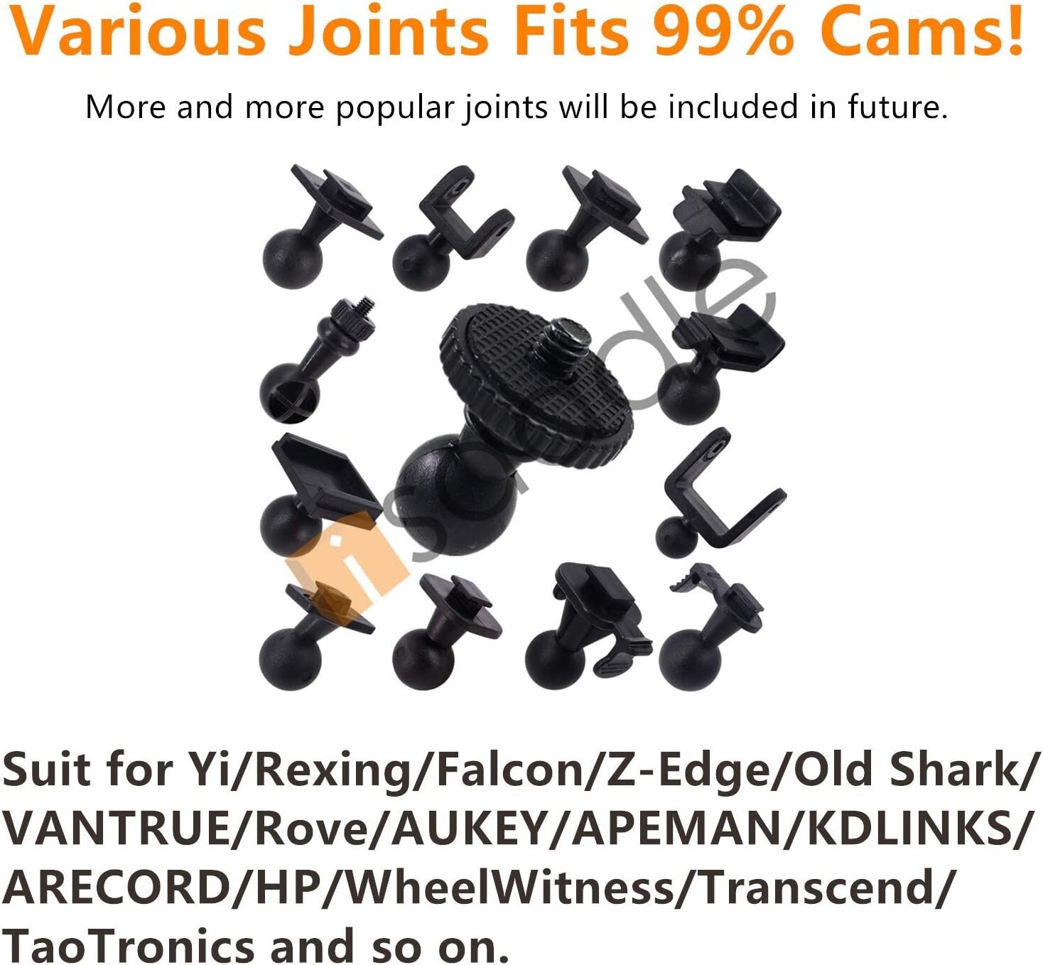 Dash Cam Mirror Mount Holder Professional Rearview W Various Joints Fits 99% On-image