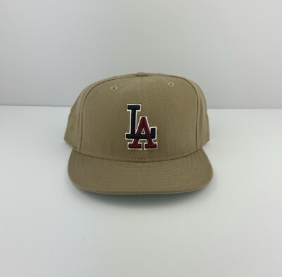 RARE Vintage 90s New Era 59Fifty Los Angeles Dodgers Brown Wool