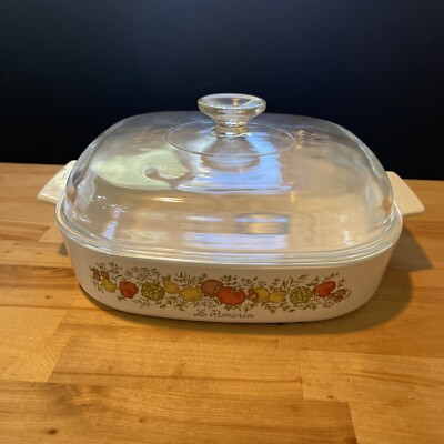 Vintage Corning Ware Spice Of Life La Romarin Casserole Dish A-10-B w/Pyrex Lid