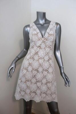 Michael Kors Collection Dress White Crochet Lace Size Sleeveless
