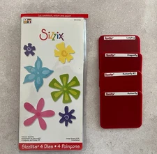 Sizzix Sizzlits Flower Set #3 New and 4 Assorted Used Dies