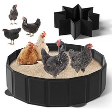 Chicken Dust Bath Tub Container, 31" D x 7.8" H Dust Bath for Chickens, Folda...