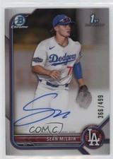 2022 Bowman Draft Chrome Pick Refractor 366/499 Sean McLain #CDA-SM Auto 0s9t