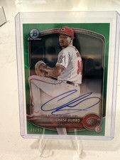 2025 Bowman Chrome Chase Burns Auto True Green Refractor /99 Reds 🔥🔥🔥