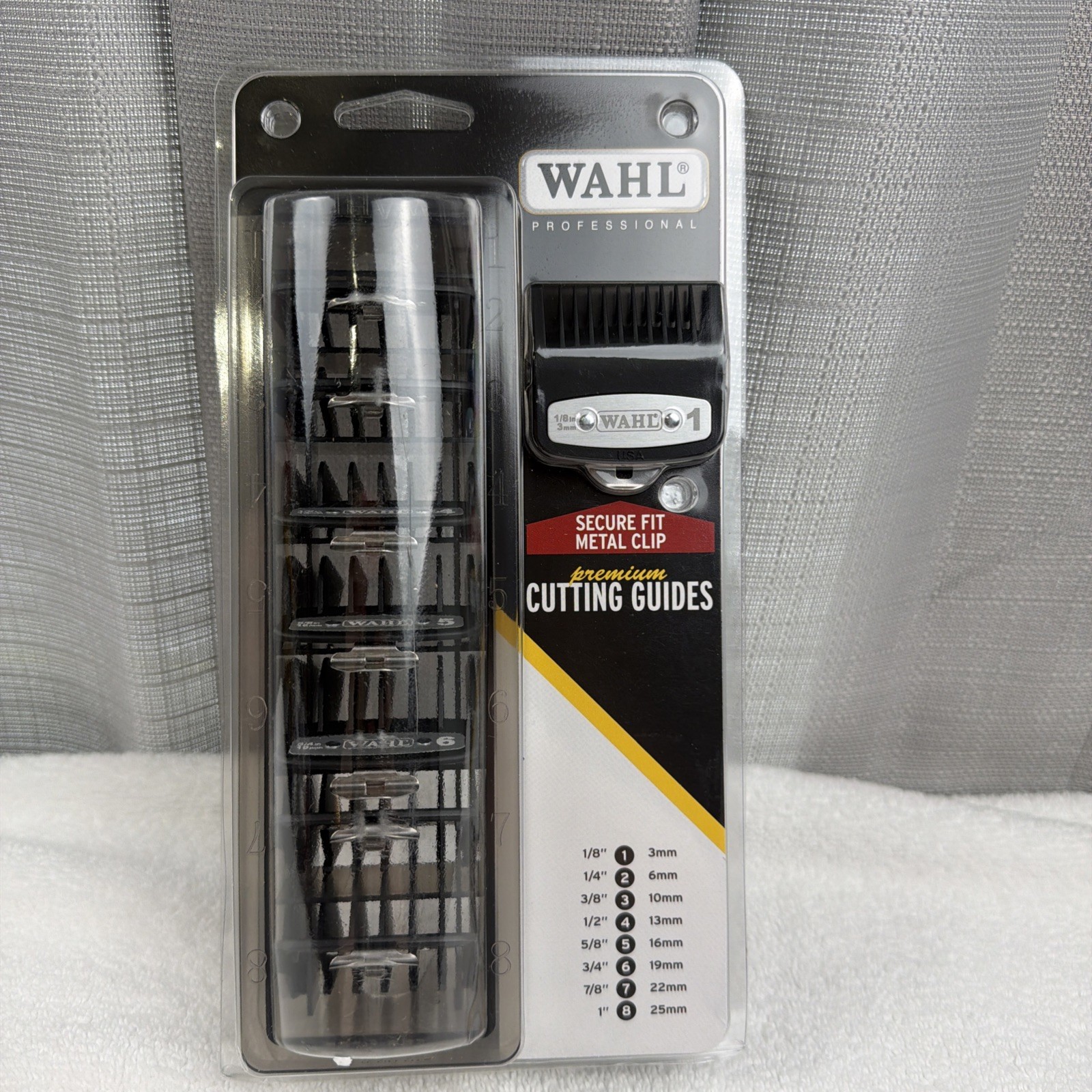 Wahl Professional 8-PACK Premium Cutting Guides Black W/Orga