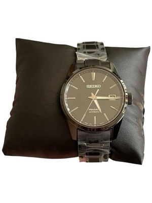 Seiko Presage Black Hombre ''Sharp Edged'' Uhr Schwarz Neu Box Papiere SPB229J1