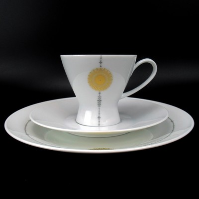 Rosenthal Porzellan Kaffeegedeck Form 2000 Mitternachtssonne Tapio Wirkkala