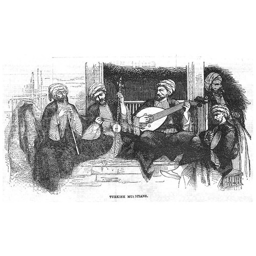 TURKEY Turkish Musicians - Antique Print 1854