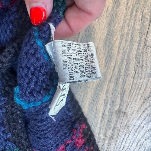 Casual Ellements Chunky Patchwork Cardigan Knit ButtonUp Sweater Colorful Size S - Picture 7 of 7