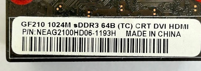 1GB Palit NVIDIA GeForce GF 210 DVI / HDMI / VGA DDR3 PCI-e Graphics Video Card - Image 2 of 4