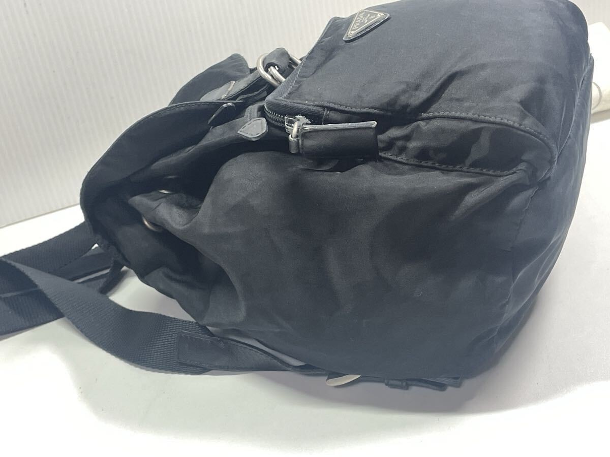 Prada Mini Backpack Black Nylon Triangle Plate Vintage Authentic thumbnail 5