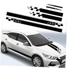 Universal Car Body Sports Racing Stripe Graphic Decal Stickers for 002 Black