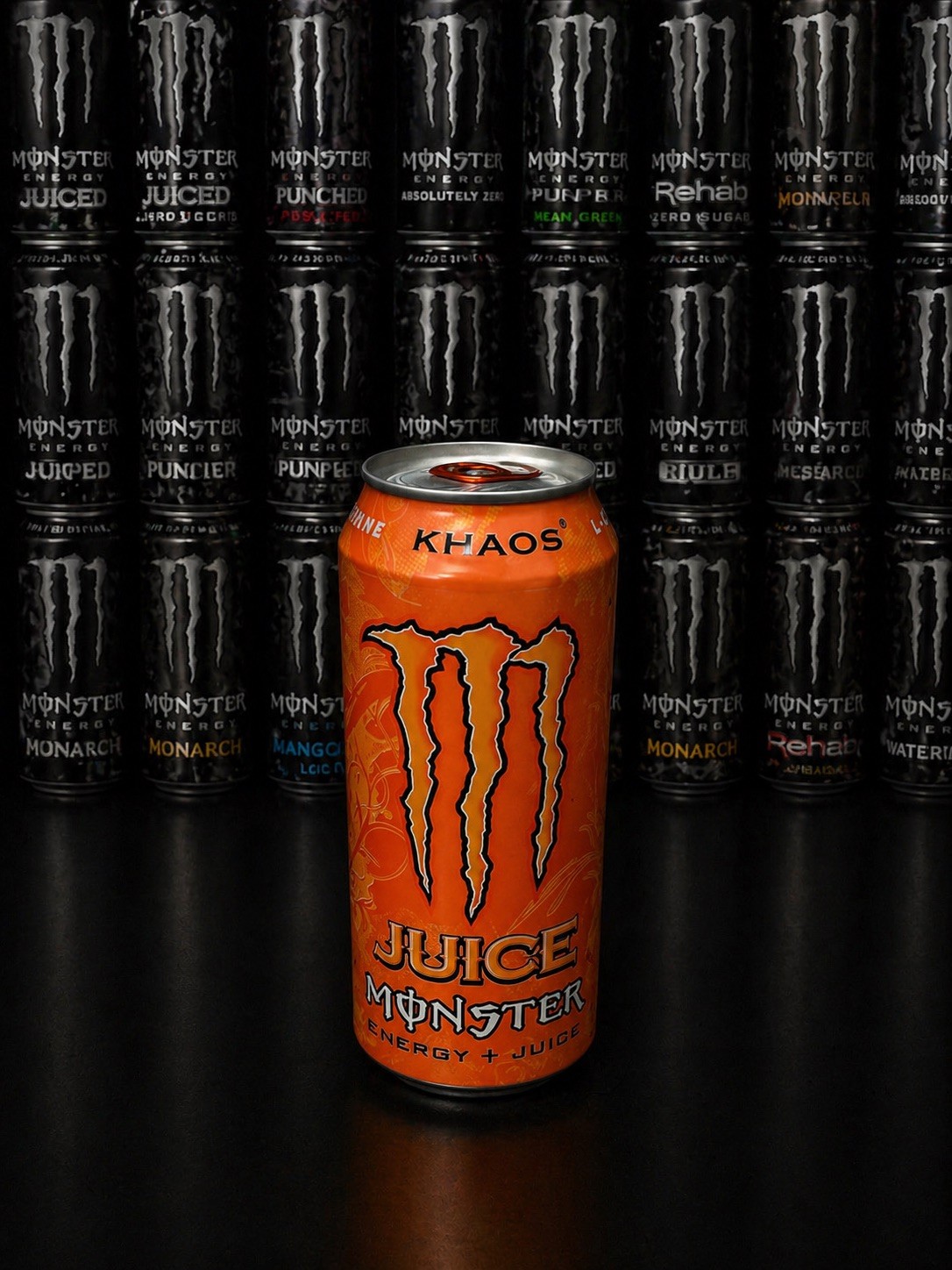 Monster Energy Khaos 473 ml lata sellada 2021 raro raro coleccionista diseño antiguo