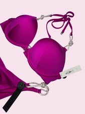 Victoria's Secret Shine Swim Itsy Bombshell Add-2-cups Berrylisious Push-up Set
