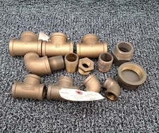 Bronze Cast 1" Tee, 3/4" Tee, 1/2" & Miscellaneous Fittings Lot