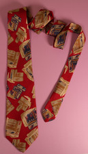 Vintage Gitman Bros. Silk Tie Retro Brick Red Gold Abstract Pattern 4  59