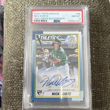 Topps 2025 Update 1990 Autographs Nick Kurtz Rookie Auto #90AU-NK PSA 8