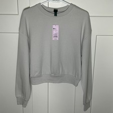 Wild Fable   Sweatshirt Cropped Crew Neck Pullover-Gray- Women  s LARGE  NWT