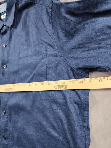 Tommy Bahama Hemd Herren XL marine kariert 100% Leinen Langarm Knopfleiste klassisch - Bild 5 von 12
