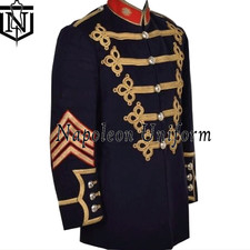 Hussar Navy Blue Jacket Military Imperial Hussar Uniform Steampunk Tunic,