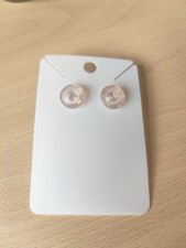 Pink Vintage Button Stud Earrings Handmade Jewellery Gift Idea UK Seller New
