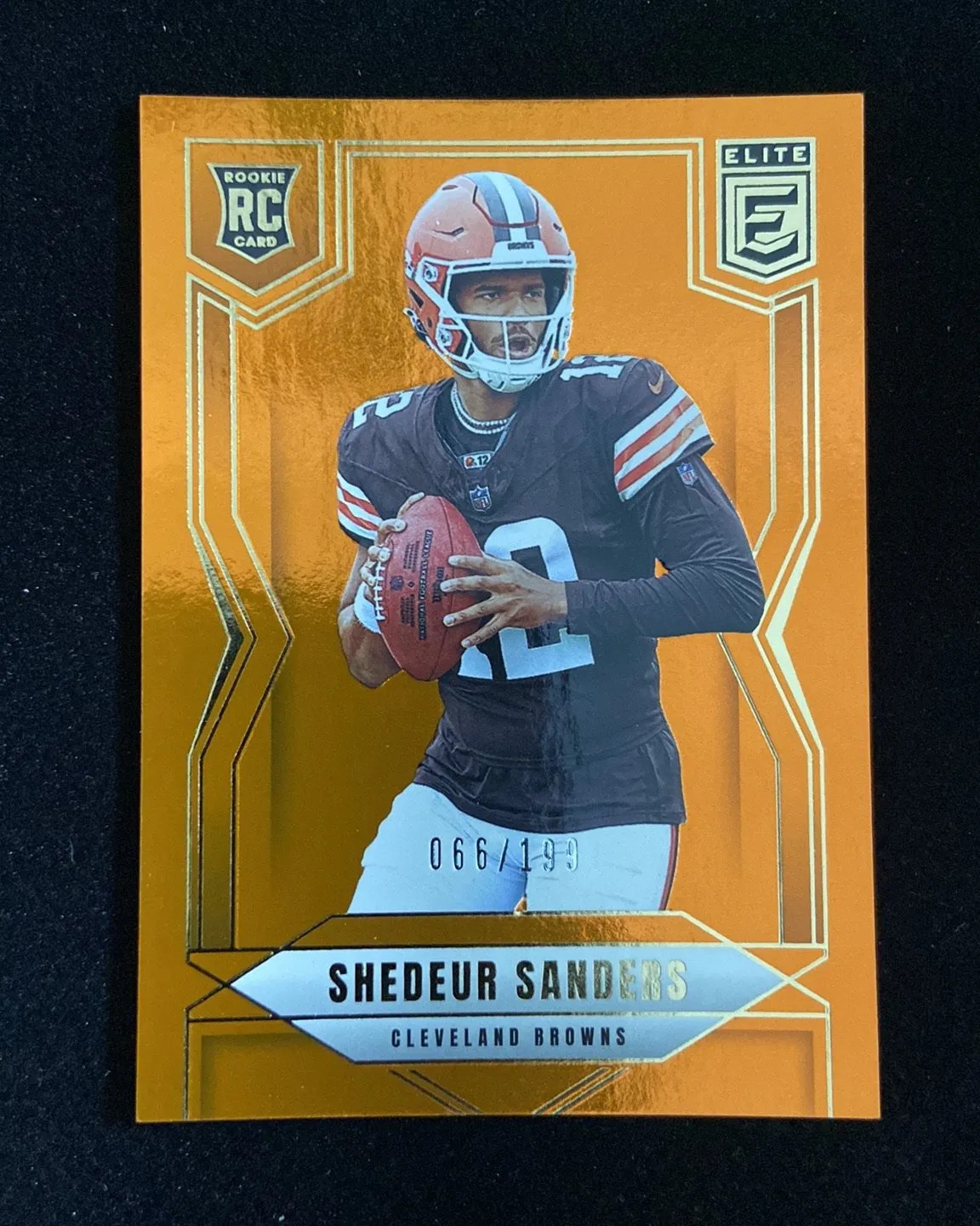 2025 Panini Donruss Elite Orange #112 Shedeur Sanders RC Rookie 66/199 Browns HD