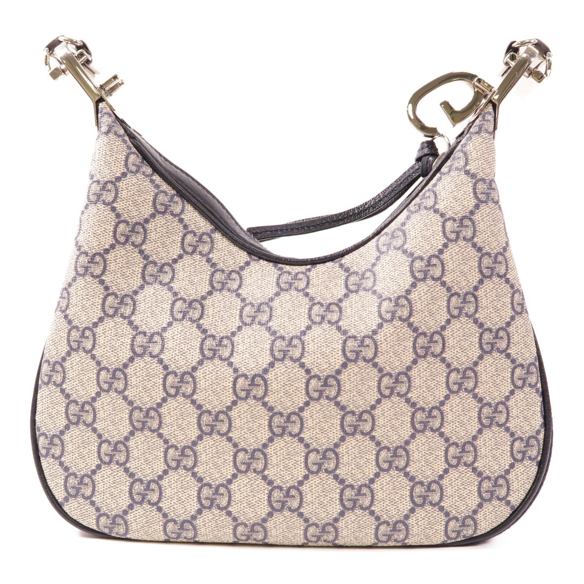 GUCCI GG SHW Attache Small Shoulder Bag 699409 Coated Canvas Navy