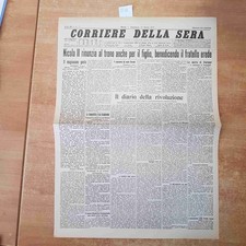 CORRIERE DELLA SERA MARZO 1917 ANASTATICA PRIMA PAGINA ZAR NICOLA II RUSSIA URSS