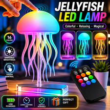 LED Jellyfish Night Light 9 Tentacles Color Changing Mood Lamp Remote Control
