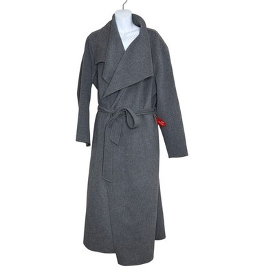 Mackage MAI-LST Double-Face Wool Stripe Wrap Coat Carbon Mix Size 2XL New w/Tag
