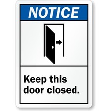 Aluminum Door Sign Weatherproof Outdoor Metal Notice Door Closed Sign