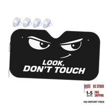 Funny Angry Eyes Windshield Sun Shade for Car - Look Don t Look - Don t Touch