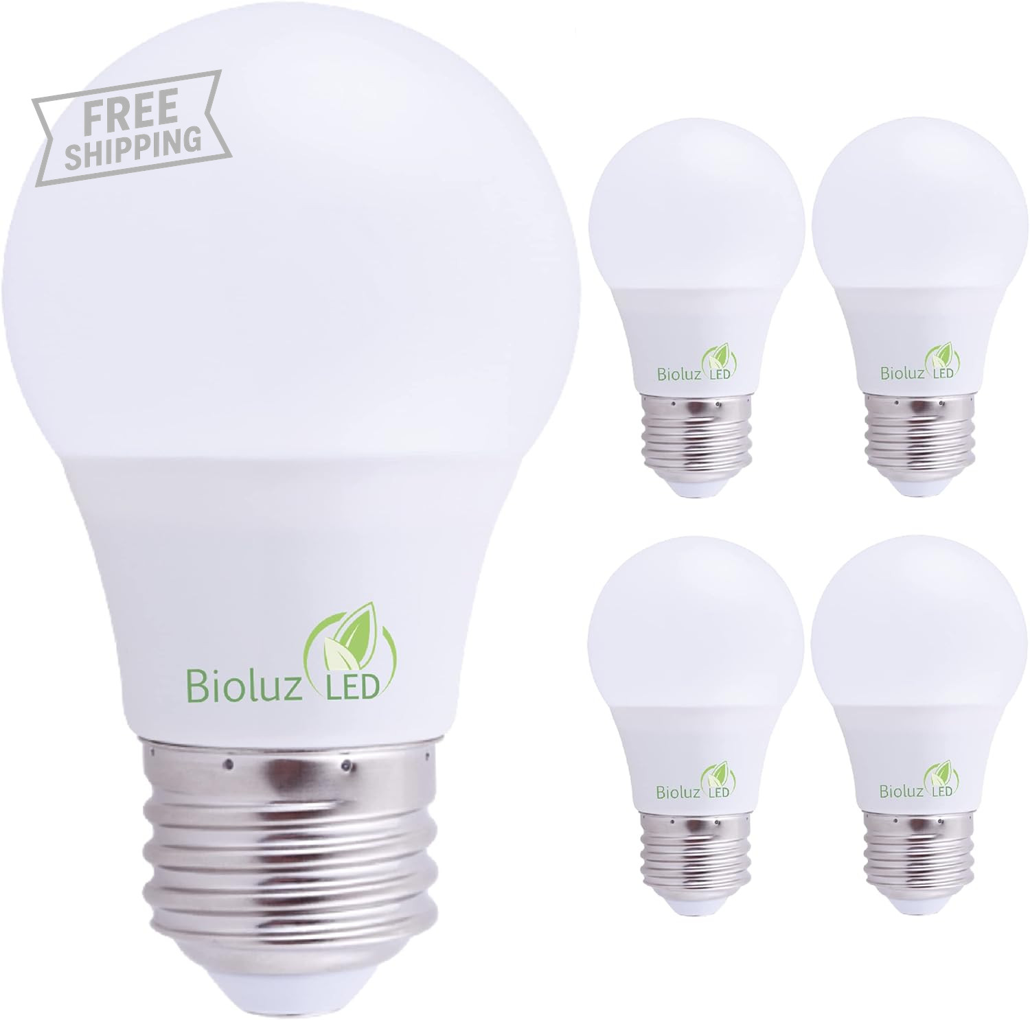 60W A15 Dimmable Soft White Bulbs, 3000K, 8W Equivalent, Medium Base