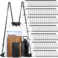 150 Pcs Clear Drawstring Backpacks Bulk Stadium Approved Bags for Men Gym Spo...