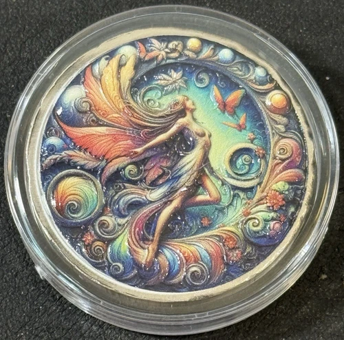 2 Oz .999 Silver Hayleybug Mint Whispers of The Wind Fairy & Butterflies Color!